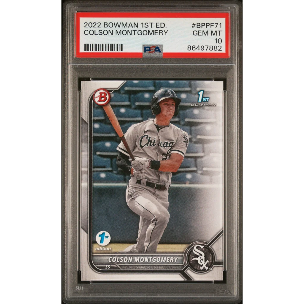 PSA 10 Colson Montgomery Baseball Card Gem Mint Perfect Grade trading card image