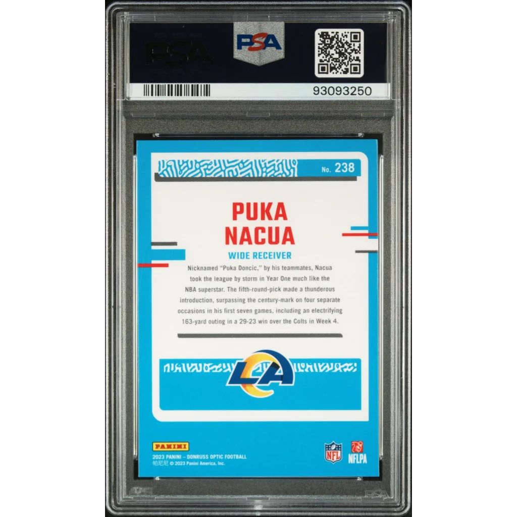 PSA 10 Puka Nacua 2023 Donruss Optic Rookie Card Gem Mint football card