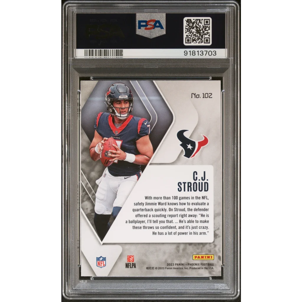 Graded 2023 Panini Phoenix CJ Stroud #102 Rookie RC PSA 10 Gem Mint card
