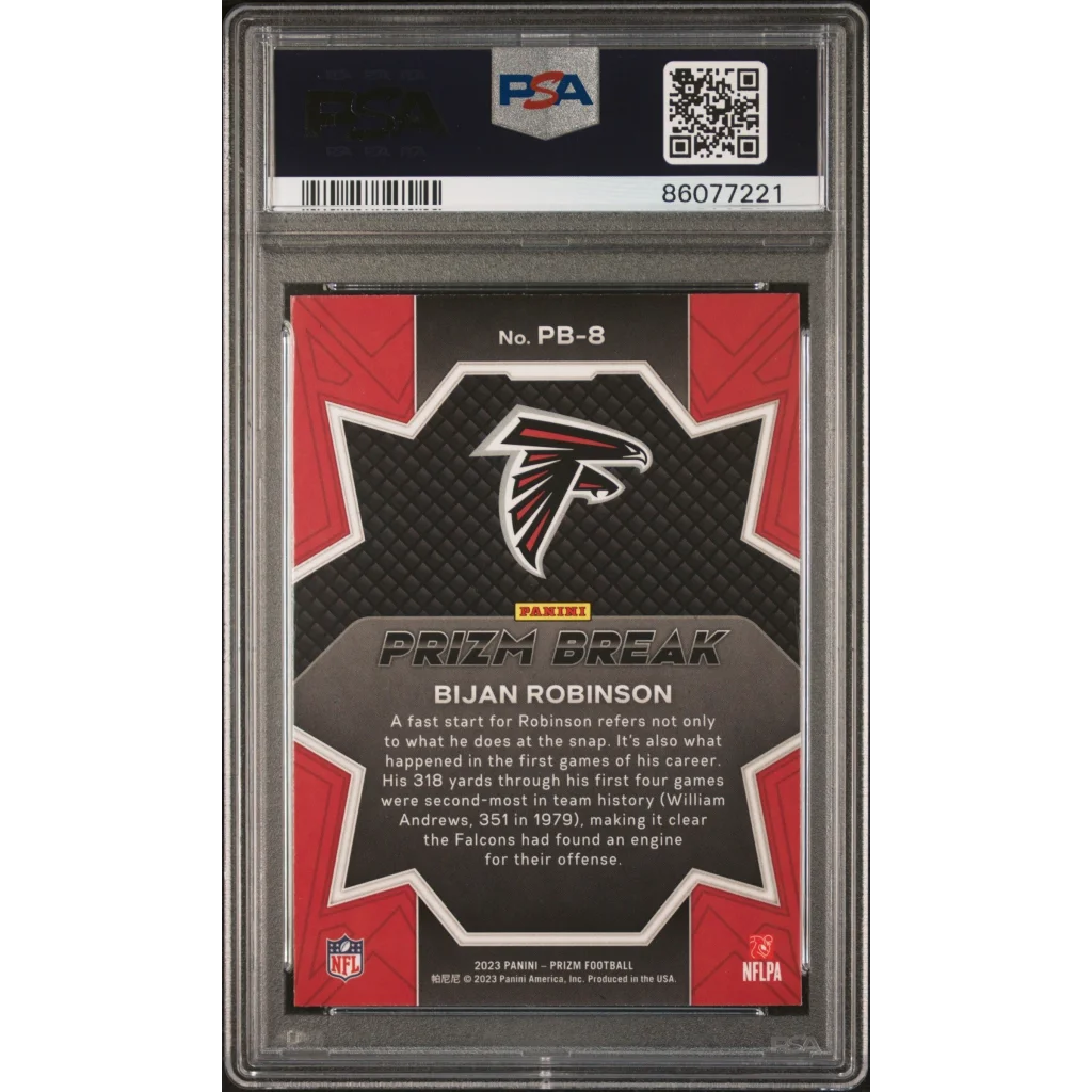 Graded 2023 Panini Prizm Bijan Robinson #PB8 Rookie RC PSA 10