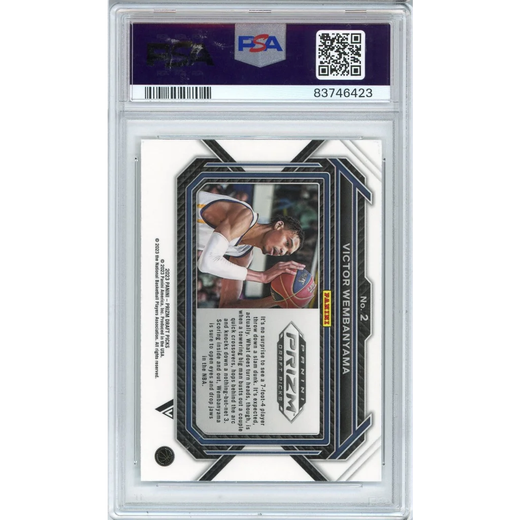 Graded PSA 10 2023 Panini Prizm Draft Picks Victor Wembanyama #2 Rookie Card