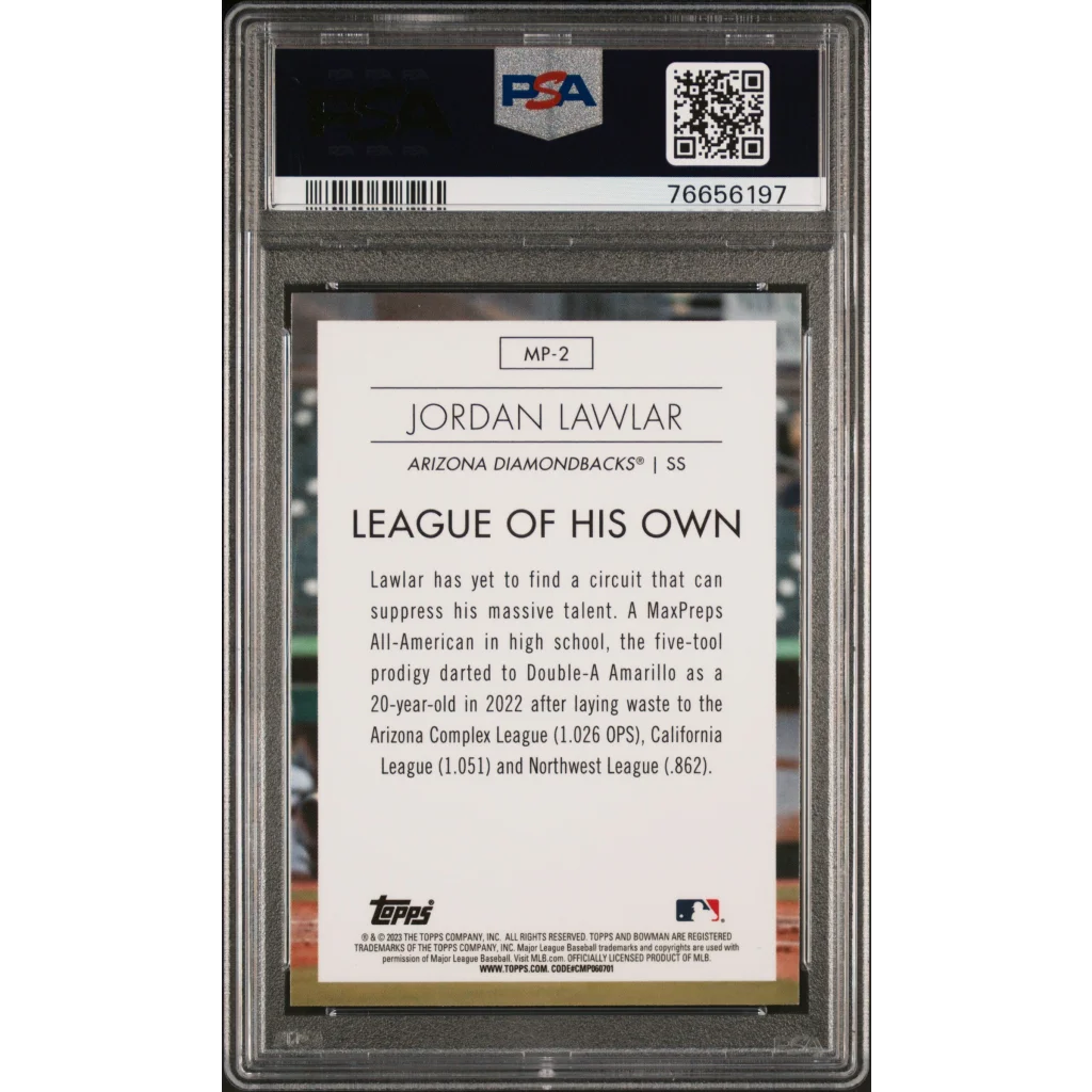 Graded PSA 10 Jordan Lawlar 2023 Bowman Modern Prospects baseball trading card