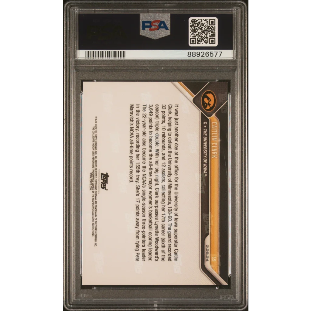Graded 2023 Topps Bowman Caitlin Clark #59 Rookie RC PSA 10 Gem Mint