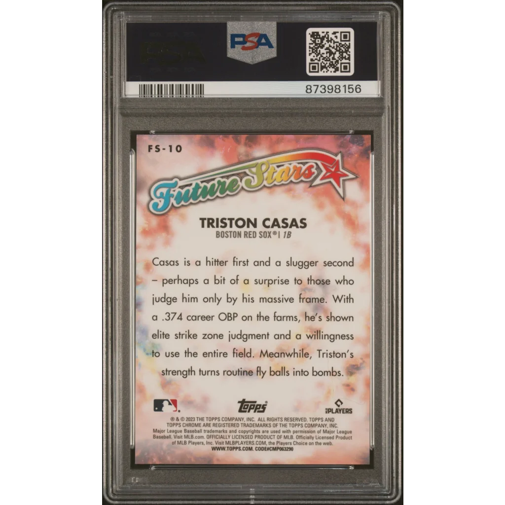 PSA graded Triston Casas 2023 Topps Chrome Future Stars baseball card