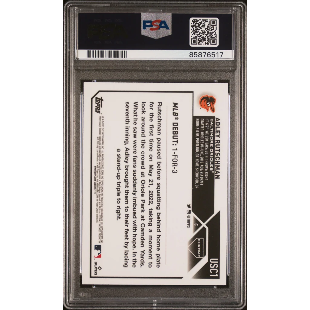 Graded PSA 10 2023 Topps Chrome Adley Rutschman Rookie Card Slabbed