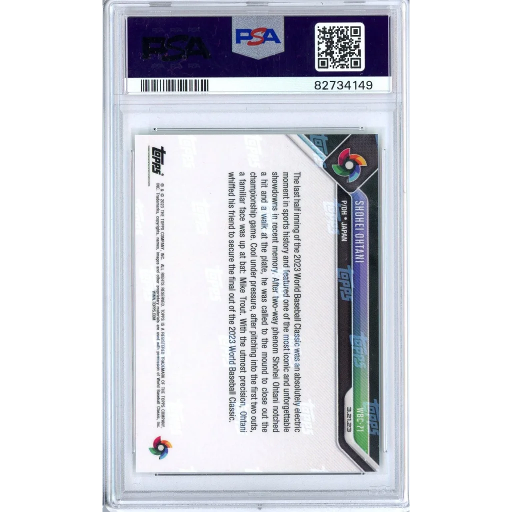 PSA graded Shohei Ohtani 2023 Topps Now World Baseball Classic baseball card