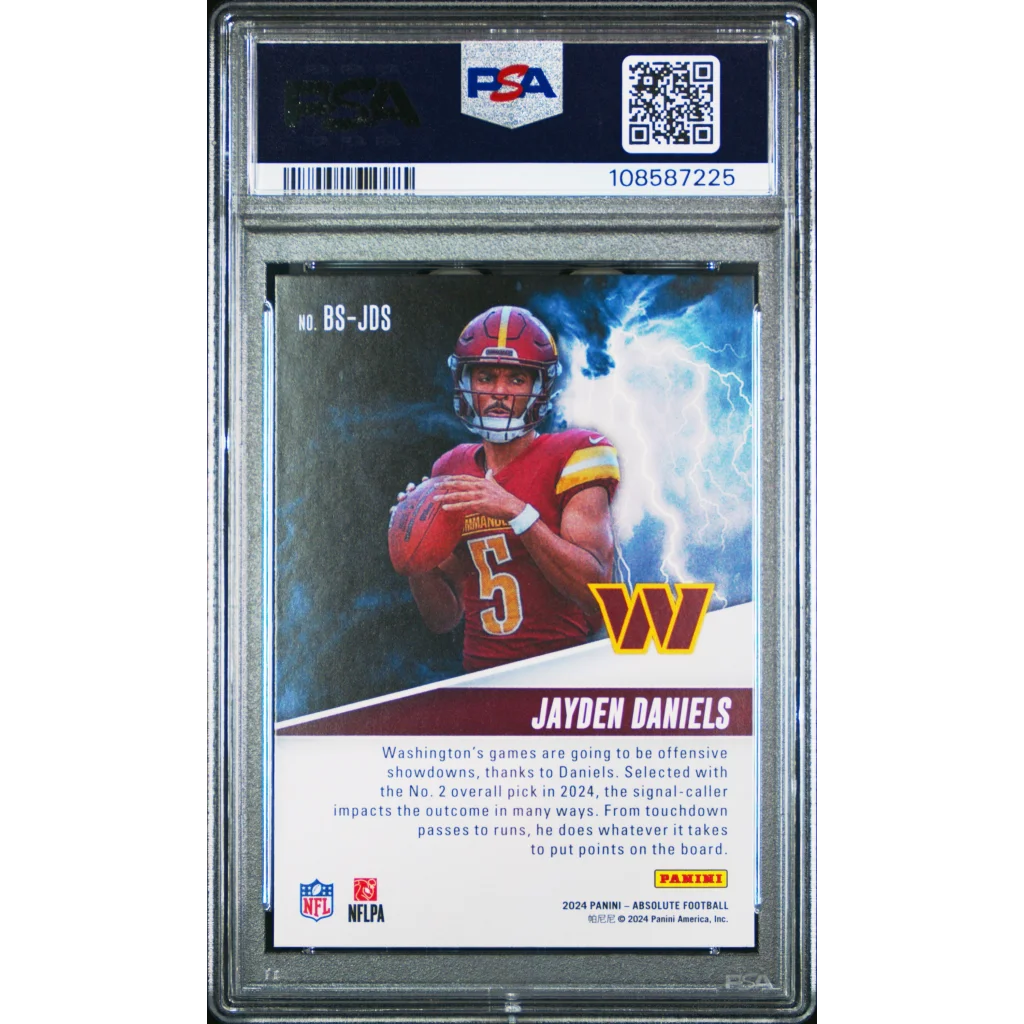 Graded 2024 Panini Absolute Jayden Daniels #BSJDS By Storm Rookie RC Football Card PSA 10 Gem Mint | PSA 10 Gem Mint Graded Rookie Card | vintageantiquesgifts.com