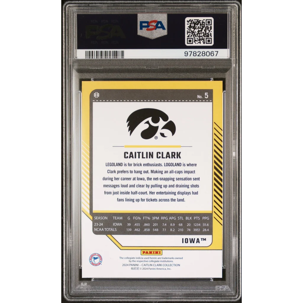 Graded Caitlin Clark card from PSA 2024 basketball collectible product