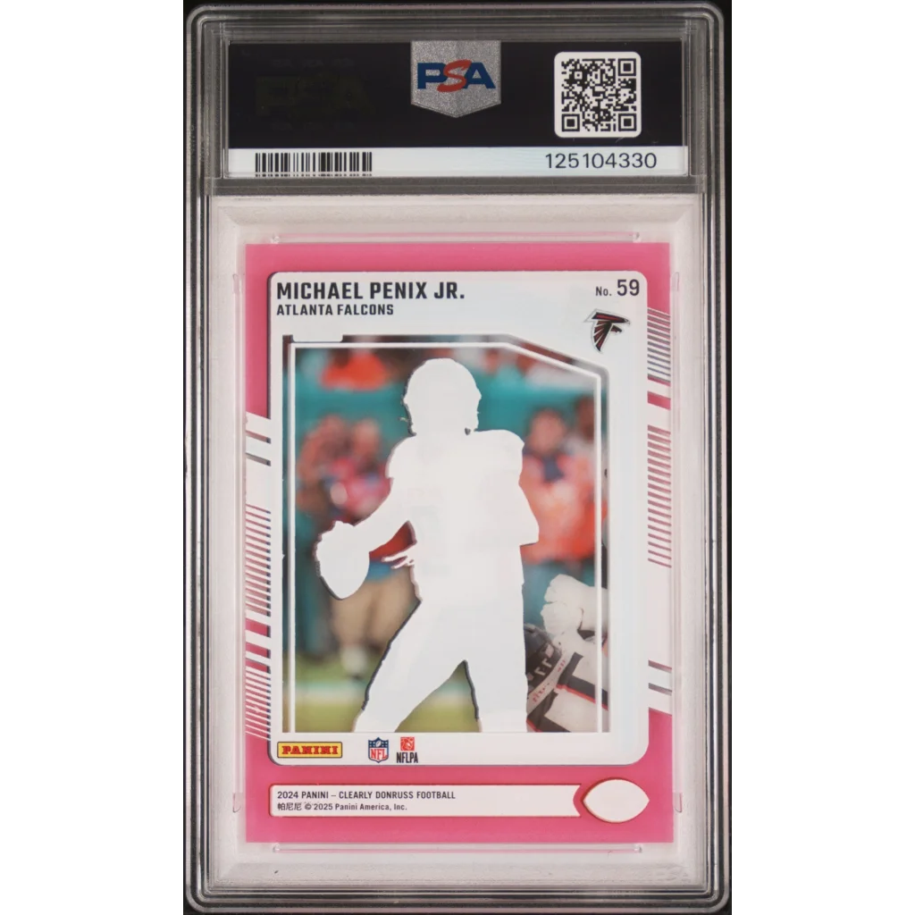 Graded 2024 Panini Clearly Donruss Michael Penix Jr #59 Pink Rookie RC Football Card PSA 10 Gem Mint