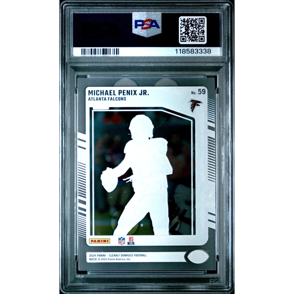 Graded 2024 Panini Clearly Donruss Michael Penix Jr #59 Rookie RC Football Card PSA 10 Gem Mint