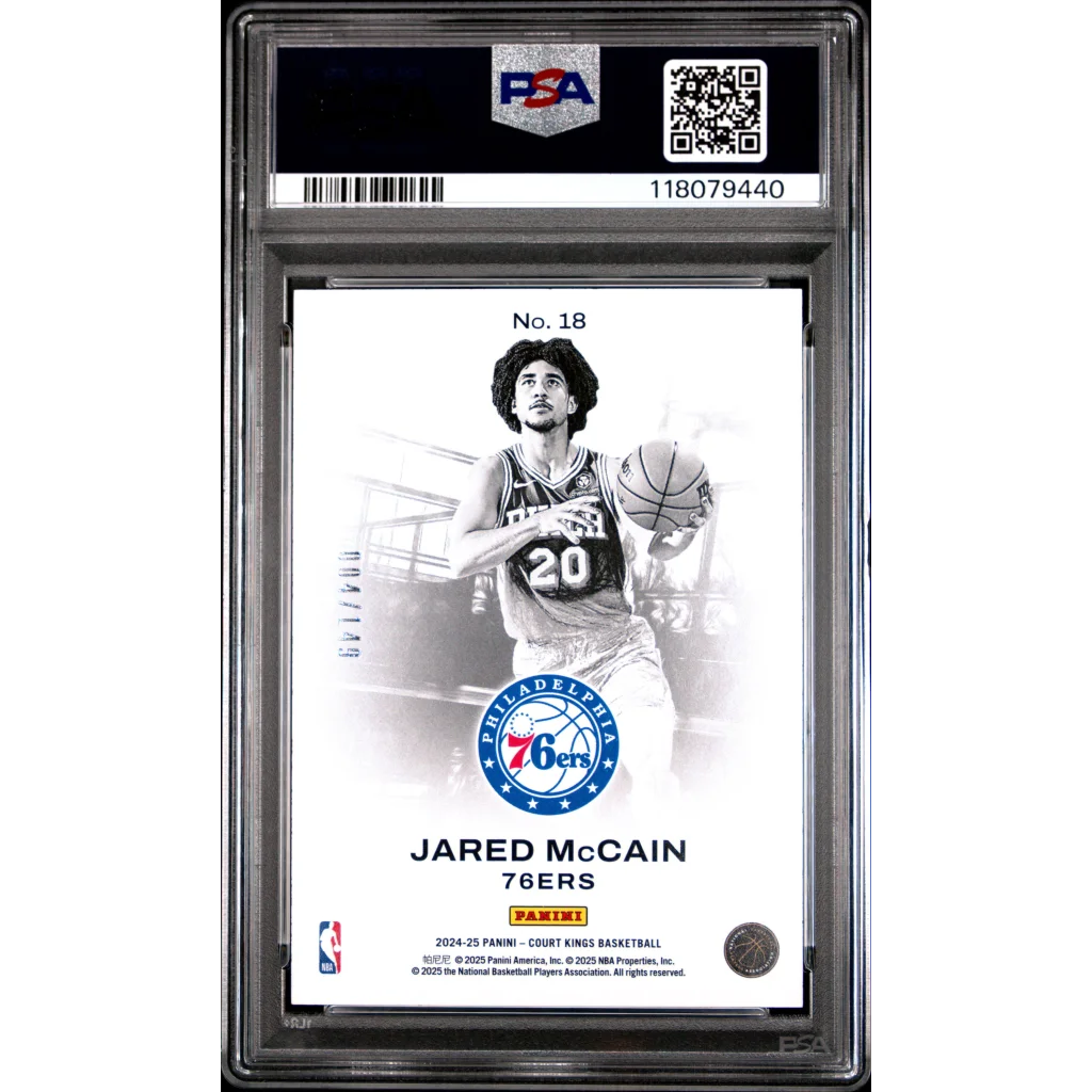 Graded 2024 Panini Court Kings Jared McCain #18 Works In Progress Ruby /149 Rookie RC Basketball Card PSA 10 Gem Mint | PSA 10 Gem Mint Graded Rookie Card | vintageantiquesgifts.com