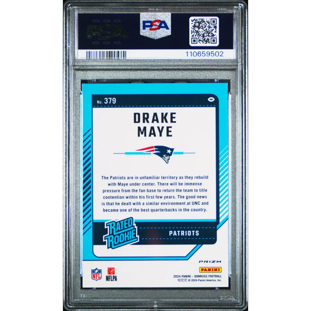 PSA 10 Graded 2024 Panini Donruss Optic Drake Maye Red Wave Rookie Card