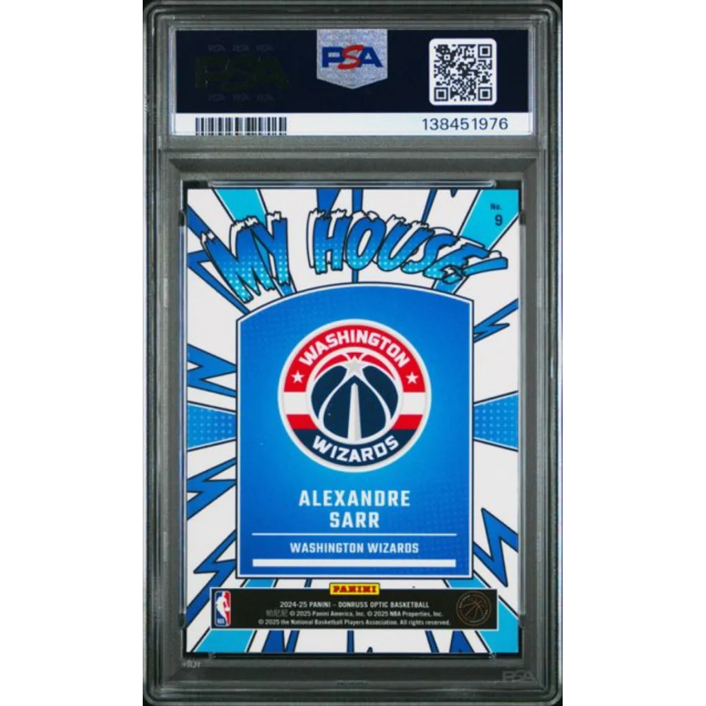 Graded PSA 10 2024 Panini Donruss Optic Alexandre Sarr #9 My House RC Wizards