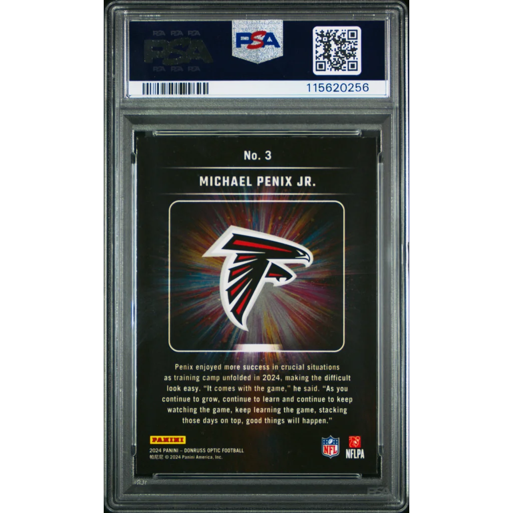 PSA 10 Graded 2024 Panini Donruss Optic Michael Penix Jr Falcons RC Card