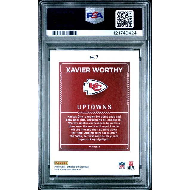 Graded 2024 Panini Donruss Optic Xavier Worthy #7 Uptowns Rookie RC Football Card PSA 10 Gem Mint | PSA 10 Gem Mint Graded Rookie Card | vintageantiquesgifts.com