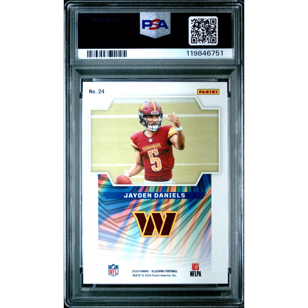 Graded PSA 10 2024 Panini Illusions Jayden Daniels #24 Rookie RC Card