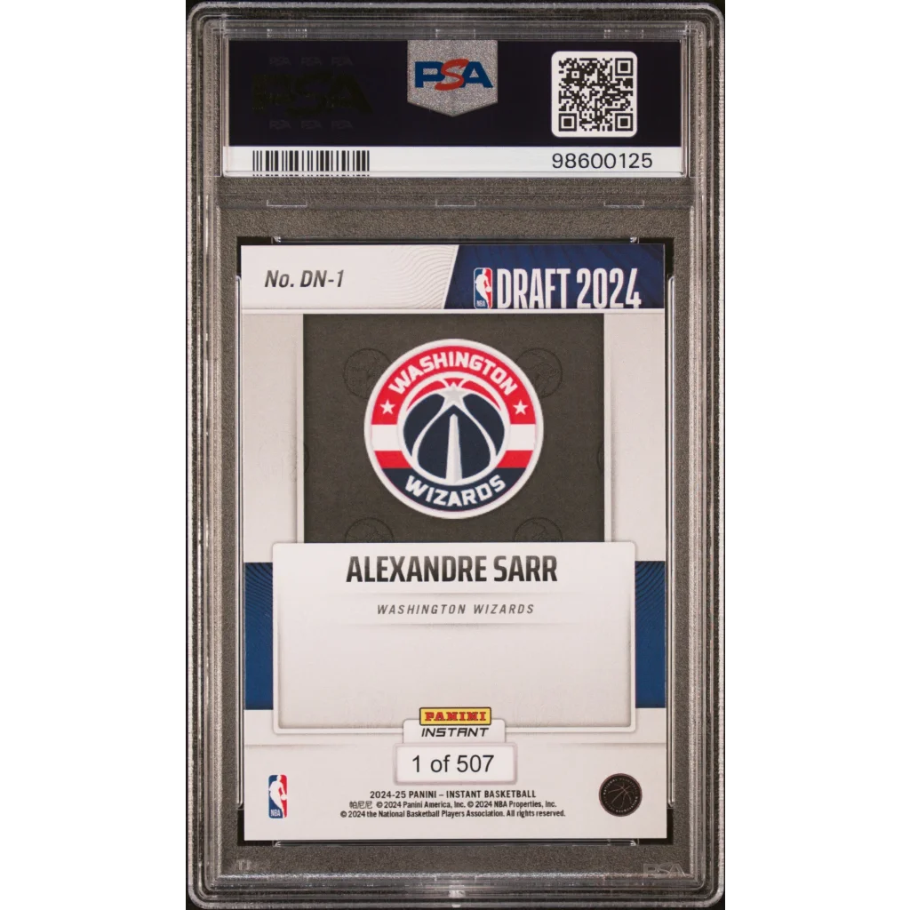PSA graded Alexandre Sarr 2024 NBA Draft rookie card by Professional Sports Authenticator