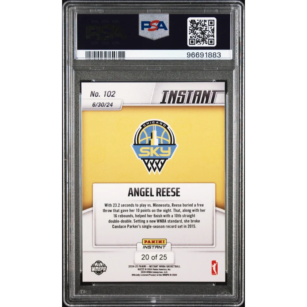 Graded 2024 Panini Instant WNBA Angel Reese #102 Jungle #/25 Rookie RC Basketball Card PSA 10 Gem Mint | PSA 10 Gem Mint Graded Rookie Card | vintageantiquesgifts.com