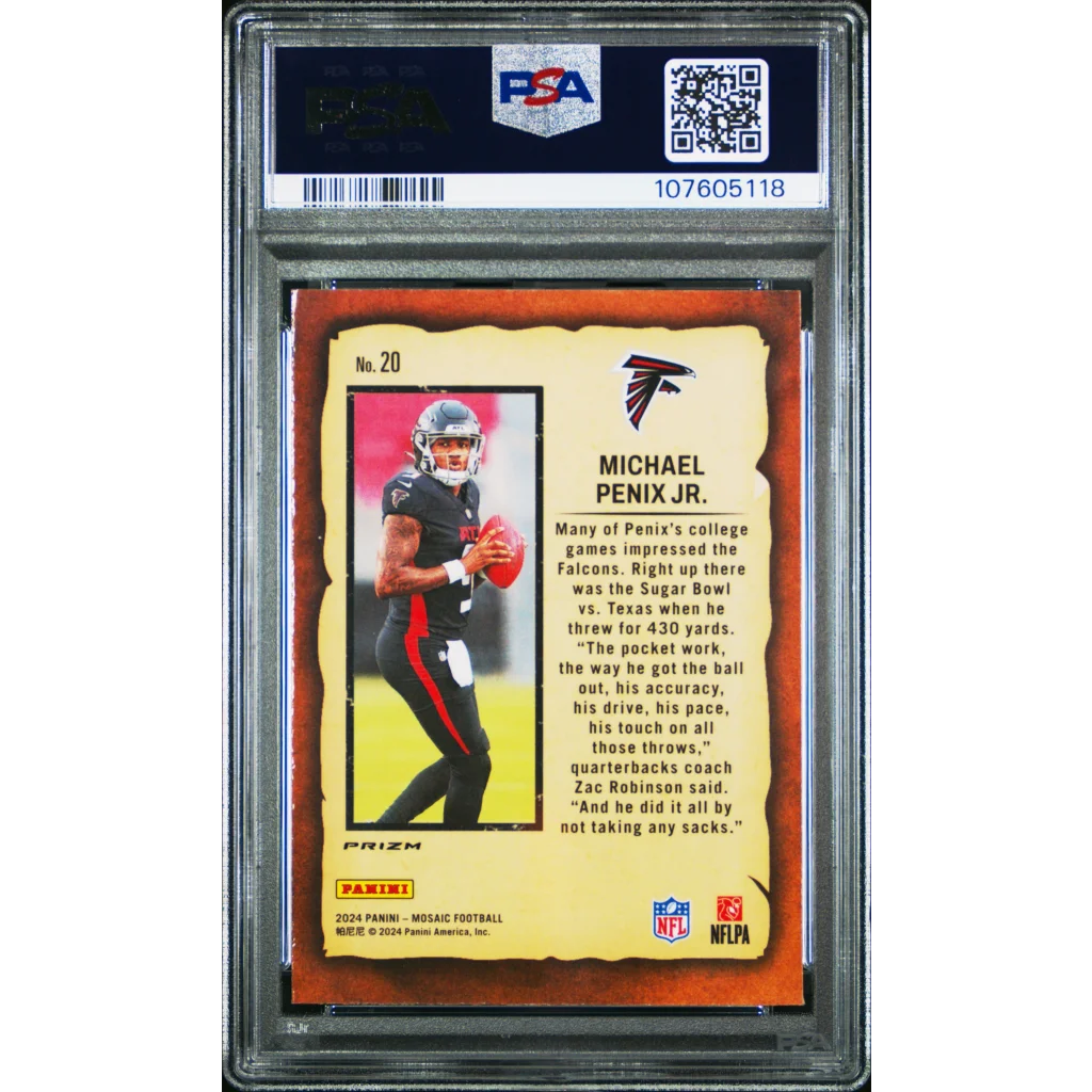 Graded PSA 10 2024 Panini Mosaic Michael Penix Jr Notoriety Rookie RC