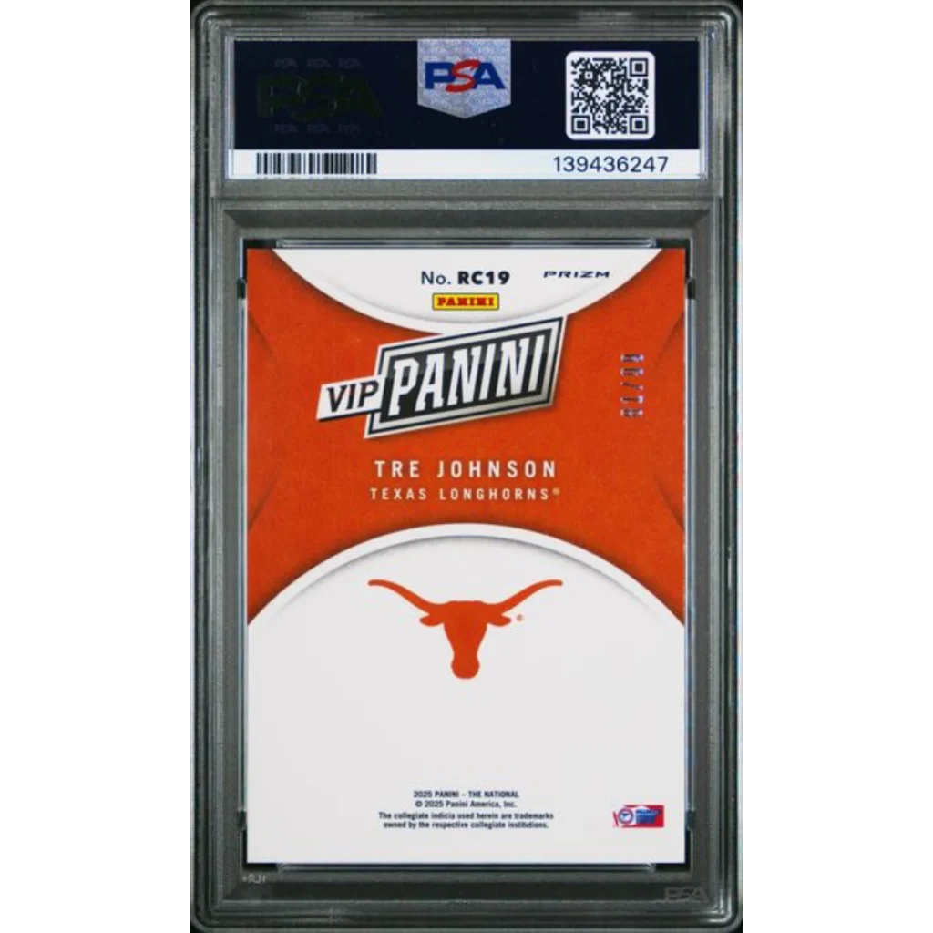 Graded PSA 10 2024 Panini NSCC VIP Gold Tre Johnson Texas Longhorns RC card