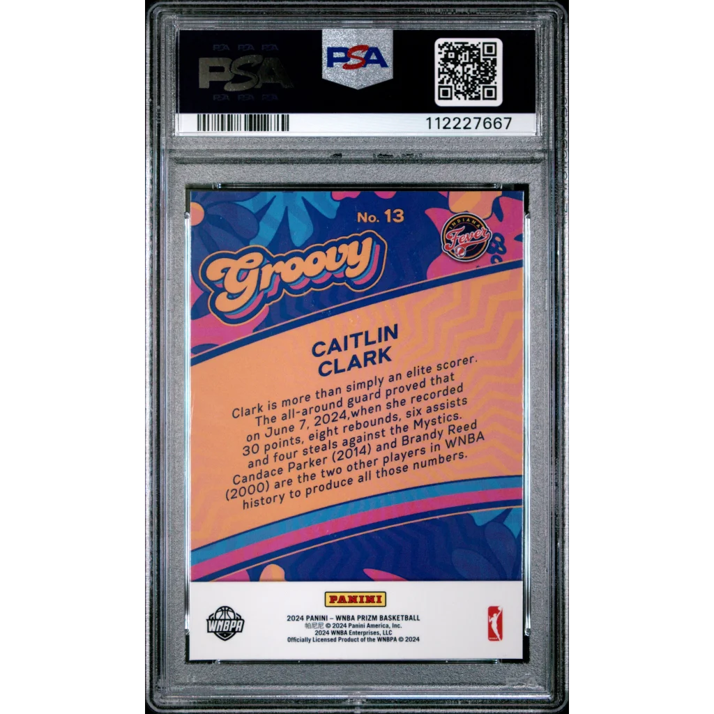 Graded 2024 Panini Prizm Caitlin Clark #13 Groovy Rookie RC Basketball Card PSA 10 Gem Mint | PSA 10 Gem Mint Graded Rookie Card | vintageantiquesgifts.com