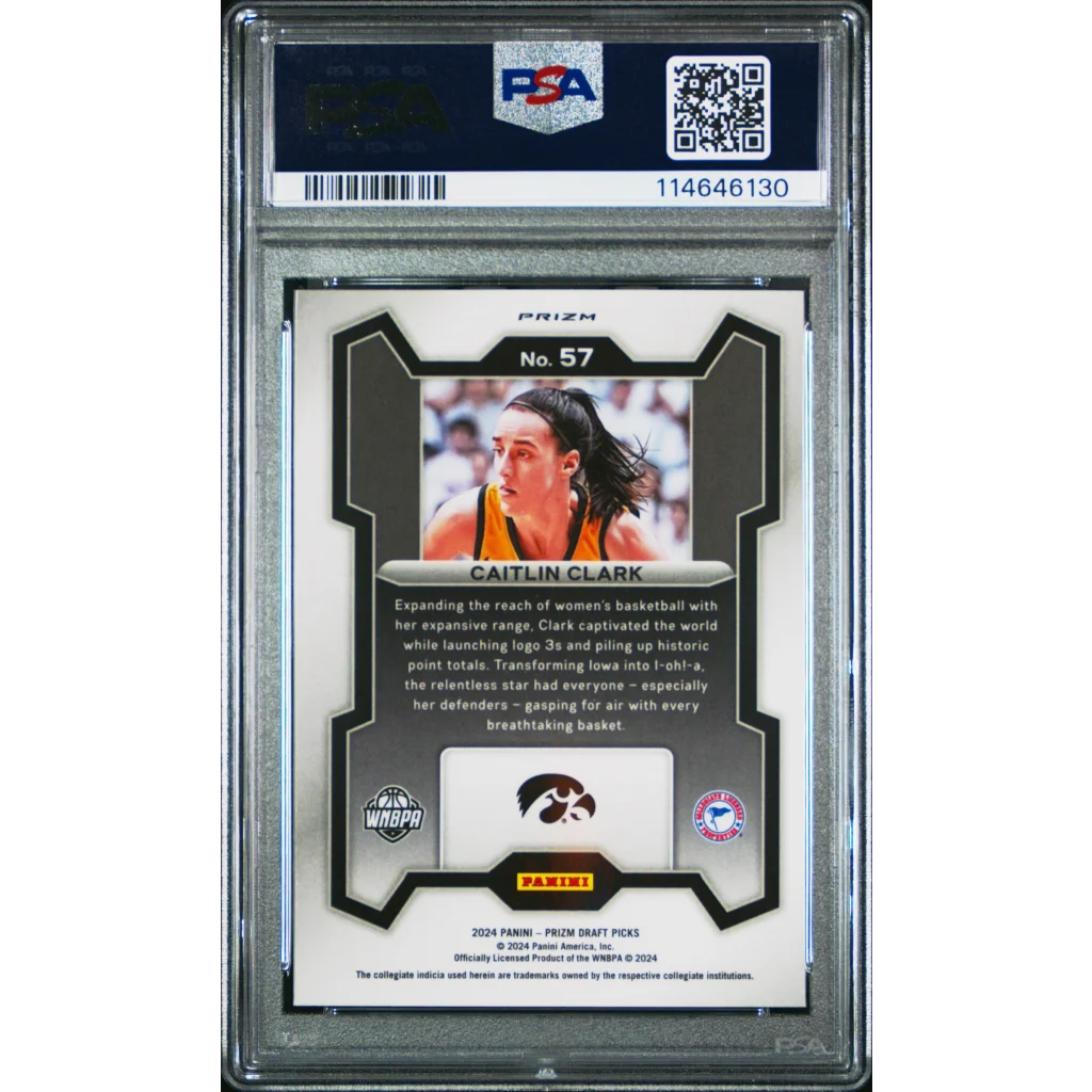 Graded PSA 10 Caitlin Clark Purple Wave Prizm Rookie Card Gem Mint Perfect