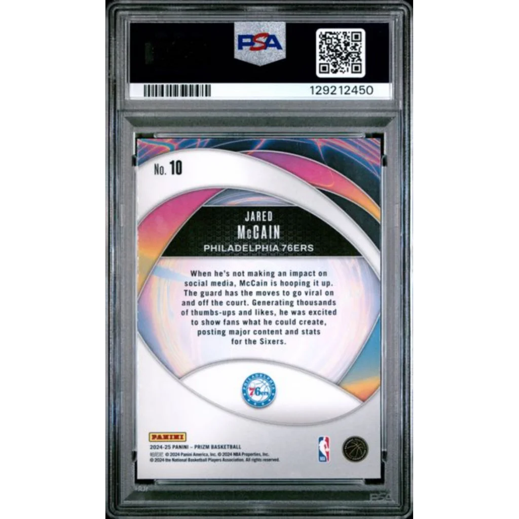 Graded 2024 Panini Prizm Jared McCain 10 Instant Impact Rookie RC Basketball Card PSA 10 Gem Mint | PSA 10 Gem Mint Graded Rookie Card | vintageantiquesgifts.com