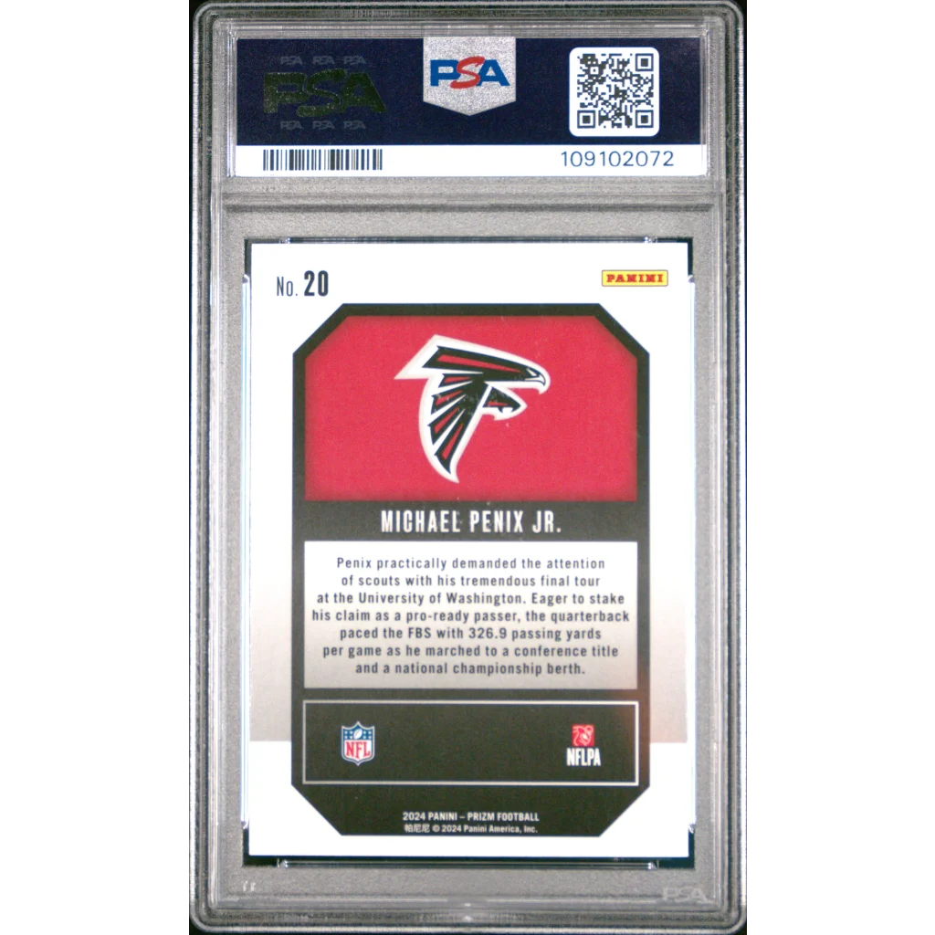 Graded PSA 10 Gem Mint 2024 Panini Prizm Michael Penix Jr #20 Rookie RC Card