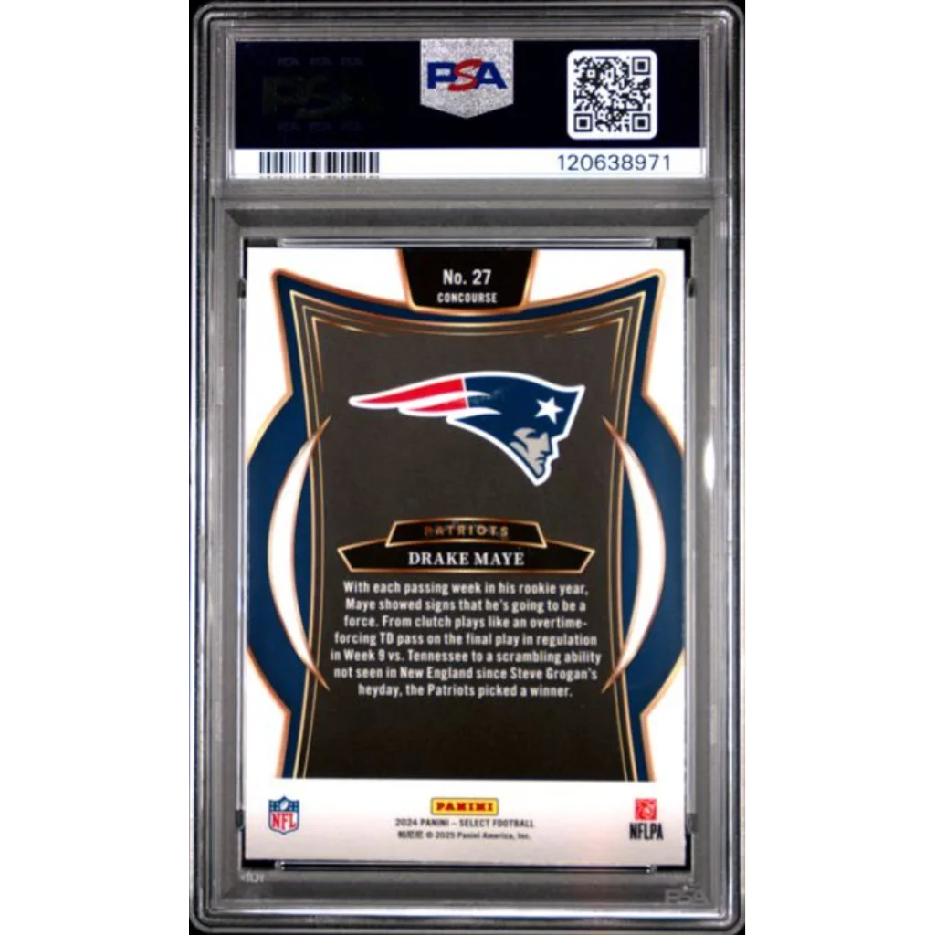 Graded 2024 Panini Select Drake Maye #27 Rookie RC Football Card PSA 10 Gem Mint