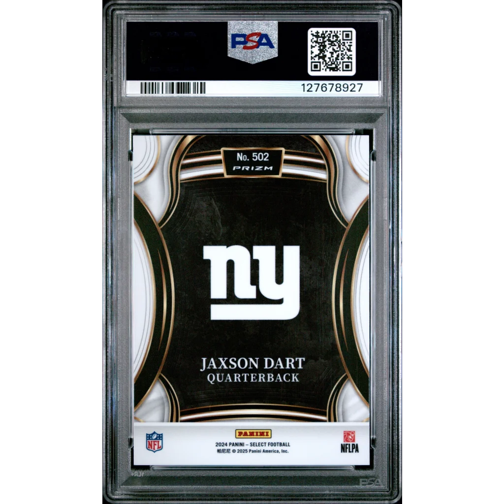 Graded 2024 Panini Select Jaxson Dart #502 XRC Silver Prizm Rookie RC Football Card PSA 10 Gem Mint | PSA 10 Gem Mint Graded Rookie Card | vintageantiquesgifts.com