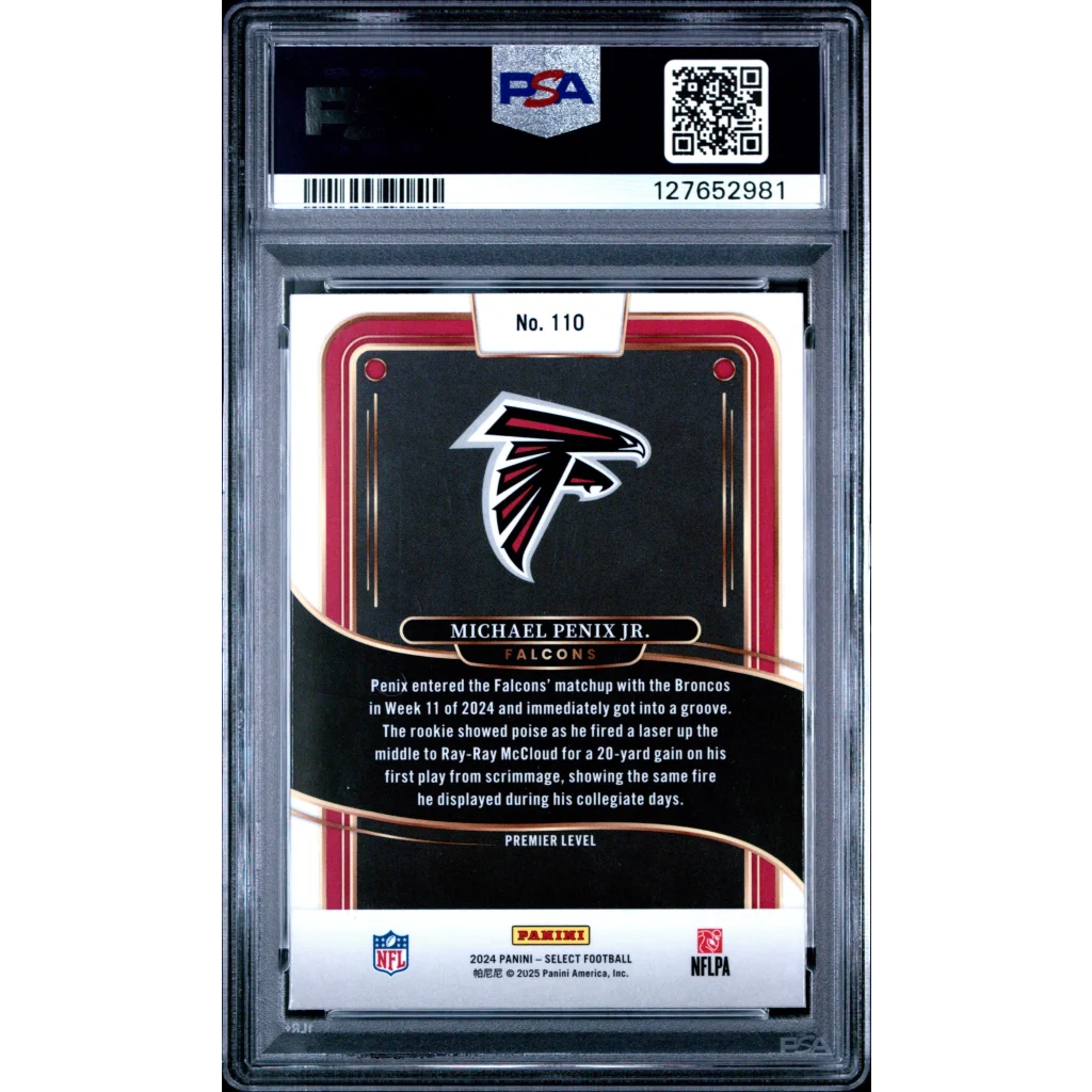 Graded 2024 Panini Select Michael Penix Jr. #110 Rookie RC Football Card PSA 9 Mint | PSA 9 Mint Graded Rookie Card | vintageantiquesgifts.com