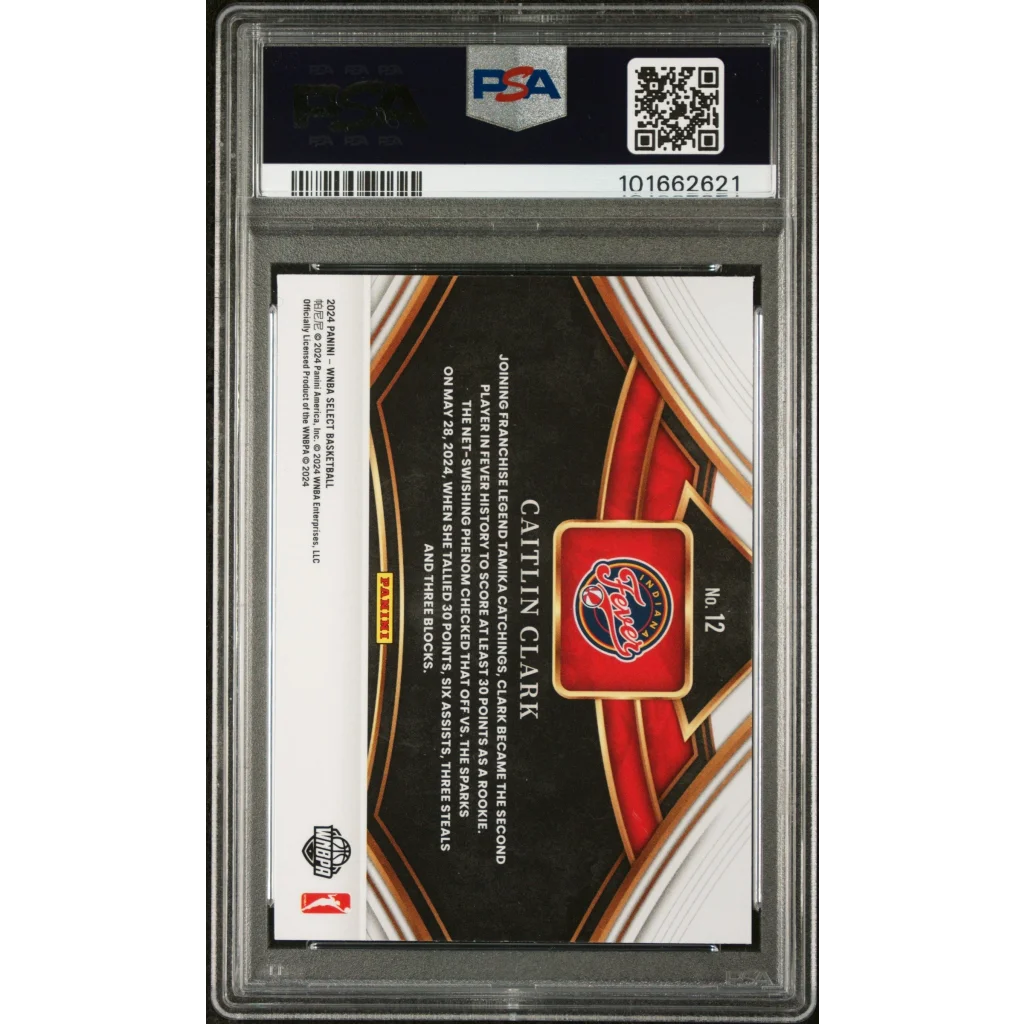 Graded 2024 Panini Select WNBA Caitlin Clark #12 PSA 10 Rookie Card