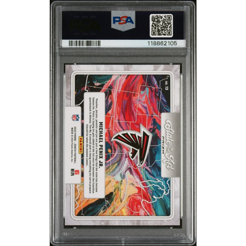 Graded PSA 10 2024 Panini Zenith Michael Penix Jr Orange RC Football Card