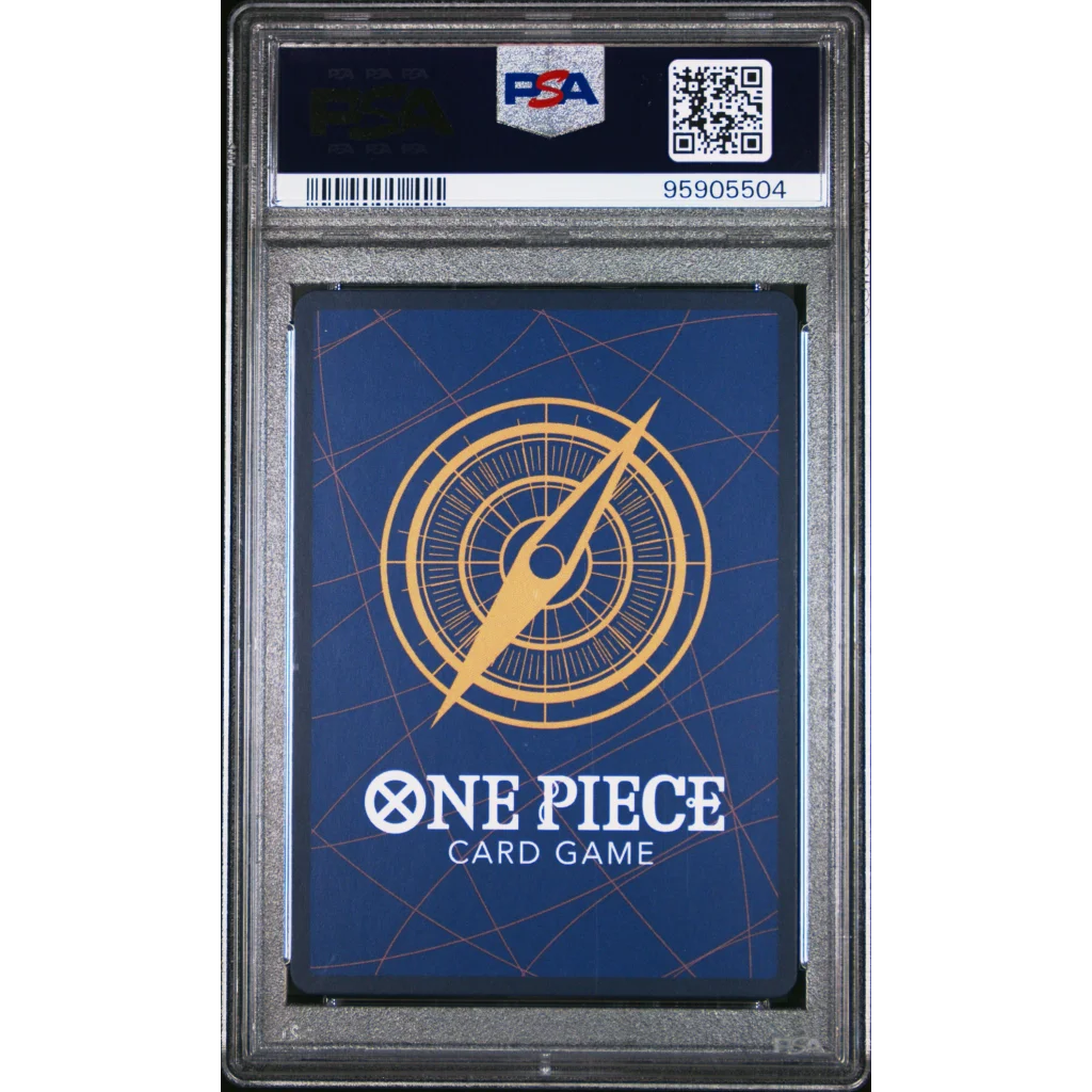 Graded PSA 10 Blue Stussy OP07 #085 One Piece TCG Card with Gold Compass