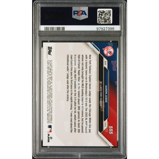 Graded PSA 10 2024 Topps Now Aaron Judge #555 Fastest to 300 HRs Card