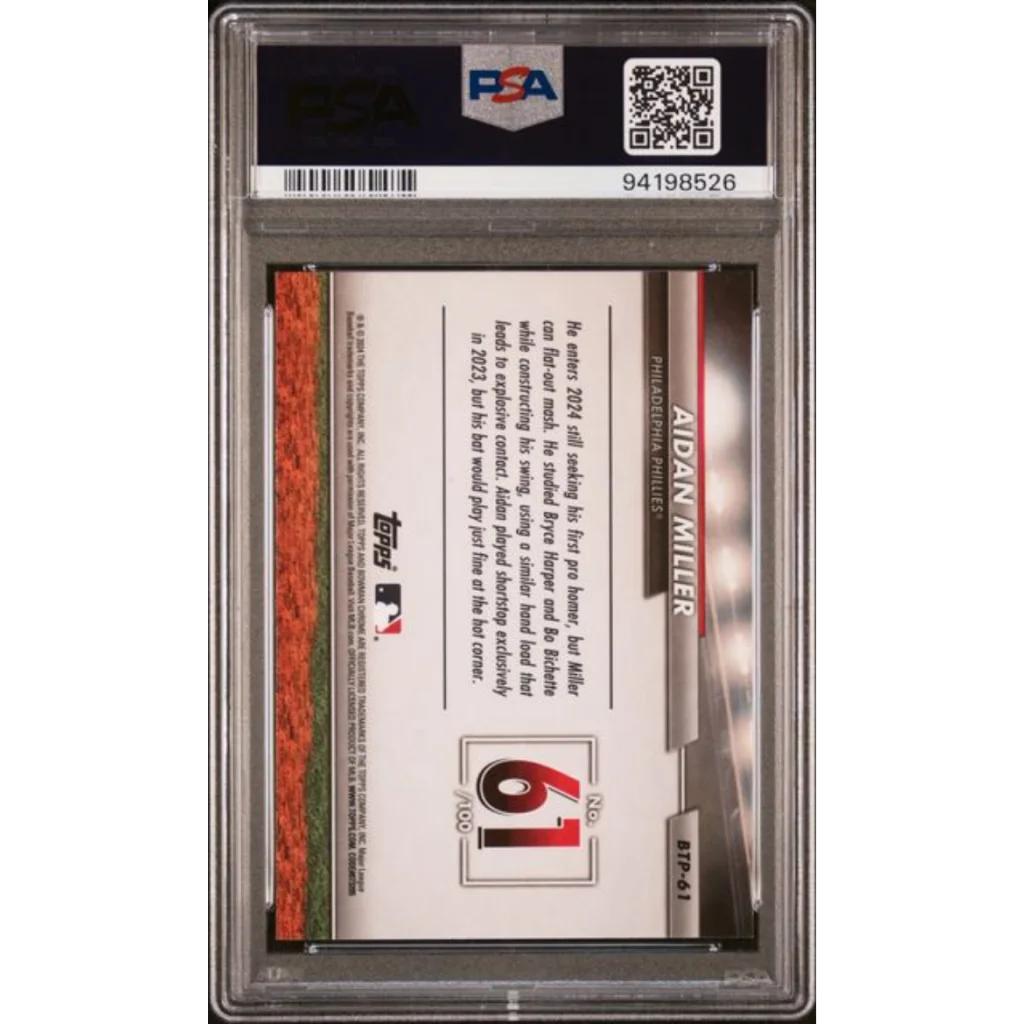 Graded PSA 10 2024 Topps Bowman Aidan Miller Rookie Card in Slab