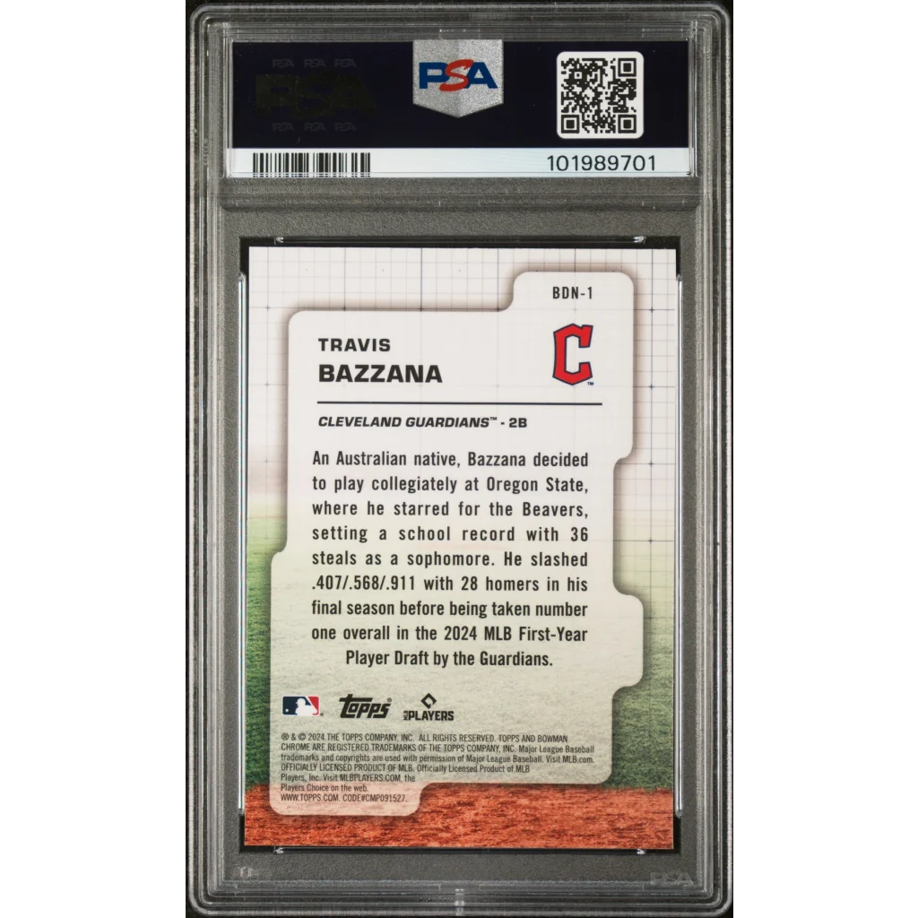 Graded 2024 Topps Bowman Draft Travis Bazzana #BDN1 Draft Night Rookie RC Baseball Card PSA 10 Gem Mint | PSA 10 Gem Mint Graded Rookie Card | vintageantiquesgifts.com
