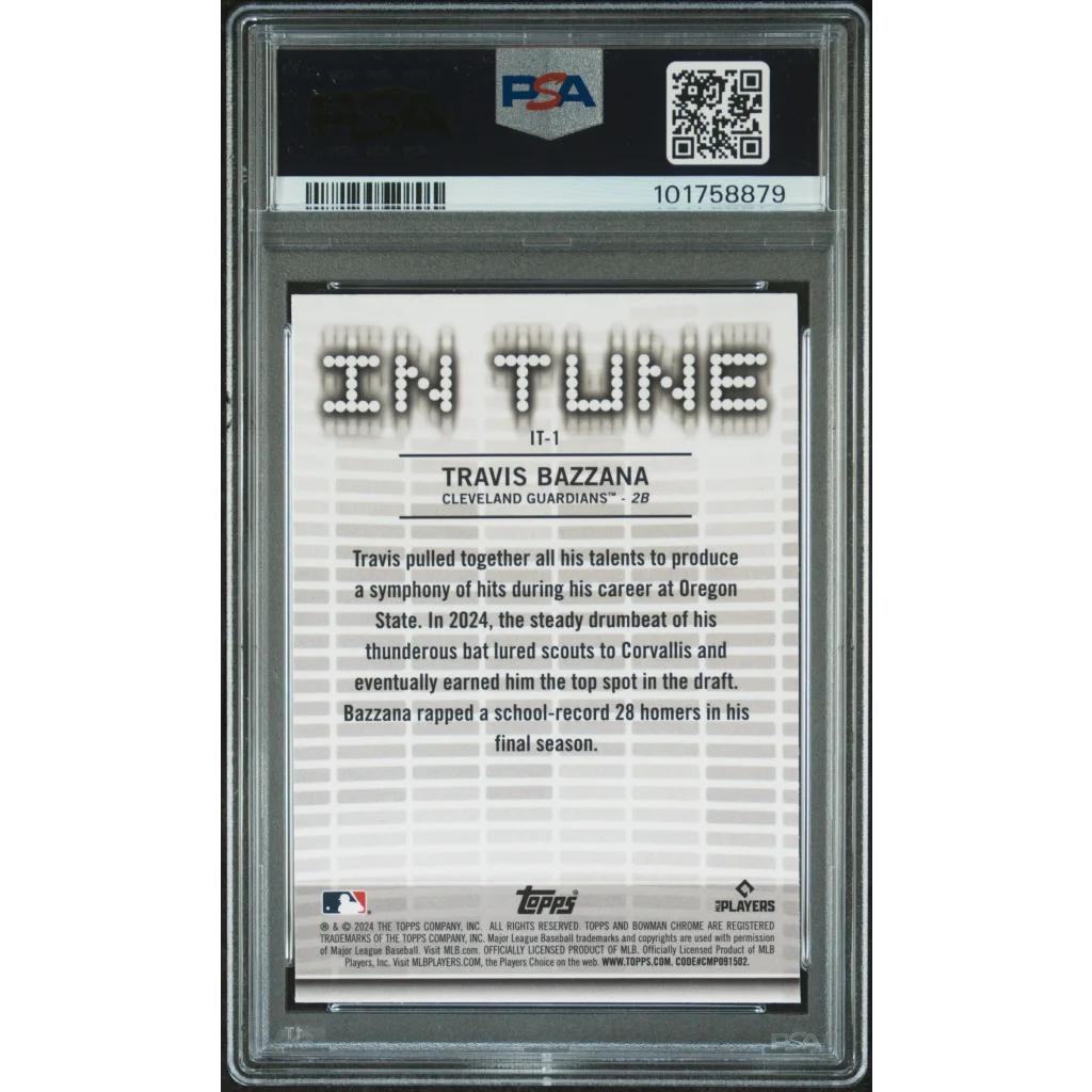 Graded PSA 10 2024 Topps Bowman Draft Travis Bazzana Rookie Card Slabbed