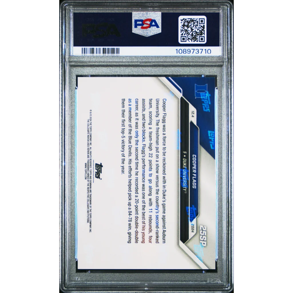 PSA graded Cooper Flagg basketball card from Duke Rookie Card collection