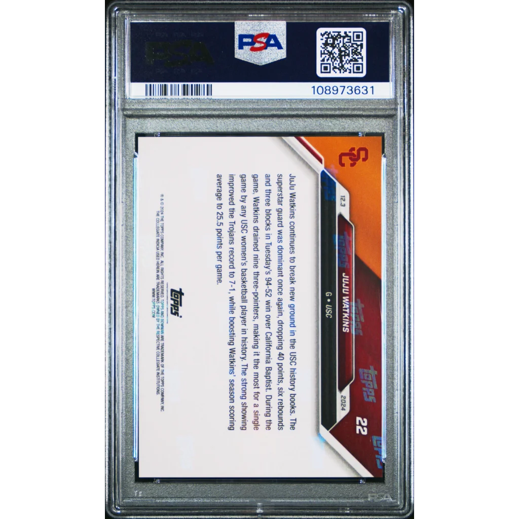 Graded PSA 10 2024 Topps Bowman U Now JuJu Watkins #22 Rookie Card