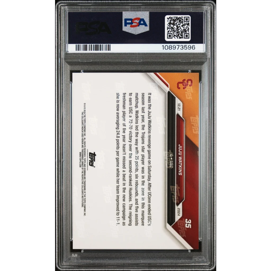 JuJu Watkins 2024 Bowman U Now Basketball Card in PSA slab for collectors