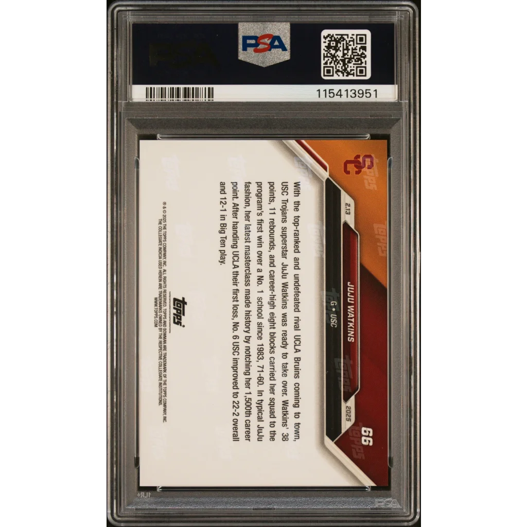 Graded 2024 Topps Bowman U Now JuJu Watkins #66 Rookie RC Basketball Card PSA 9 Mint | PSA 9 Mint Graded Rookie Card | vintageantiquesgifts.com
