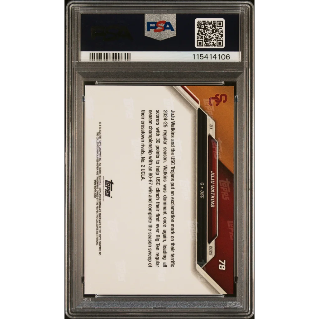 Graded 2024 Topps Bowman U Now JuJu Watkins #78 Rookie RC Basketball Card PSA 10 Gem Mint | PSA 10 Gem Mint Graded Rookie Card | vintageantiquesgifts.com