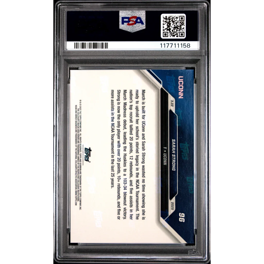 Graded 2024 Topps Bowman U Now Sarah Strong #96 Purple /25 Rookie RC Basketball Card PSA 10 Gem Mint