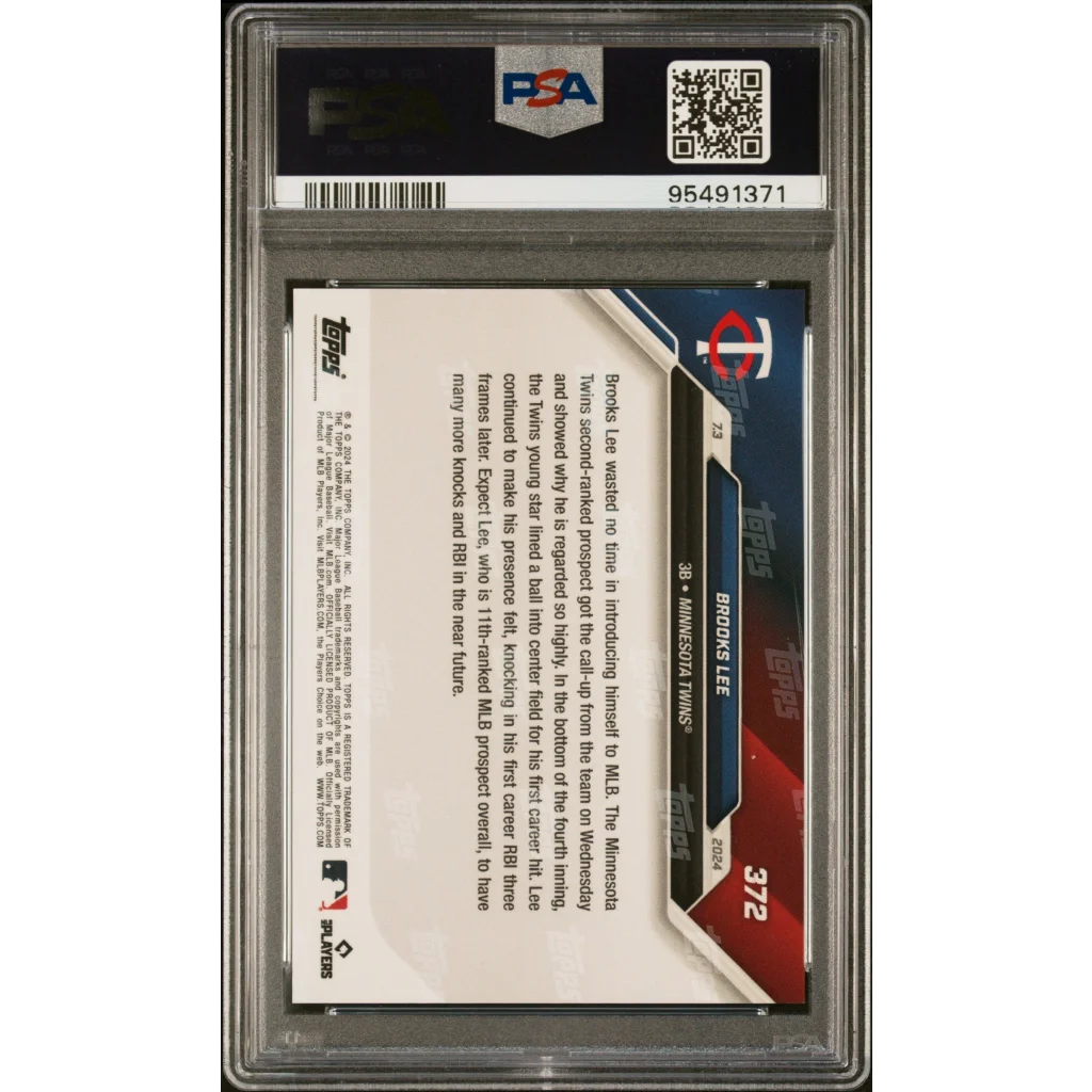 Graded 2024 Topps Now Brooks Lee #372 Rookie RC Baseball Card PSA 10 Gem Mint | PSA 10 Gem Mint Graded Rookie Card | vintageantiquesgifts.com