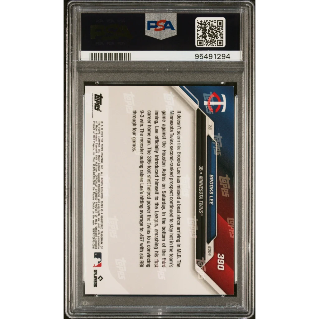 PSA 10 Graded 2024 Topps Now Brooks Lee Rookie Card in Slab