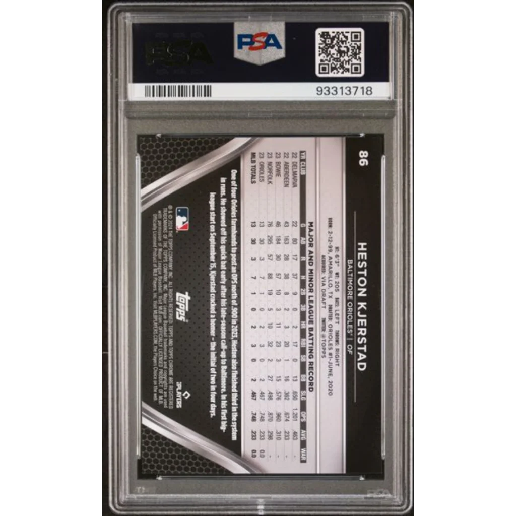 Graded 2024 Topps Chrome Black Heston Kjerstad 86 Green Wave 99 Rookie RC Baseball Card PSA 10 Gem Mint | PSA 10 Gem Mint Graded Rookie Card | vintageantiquesgifts.com