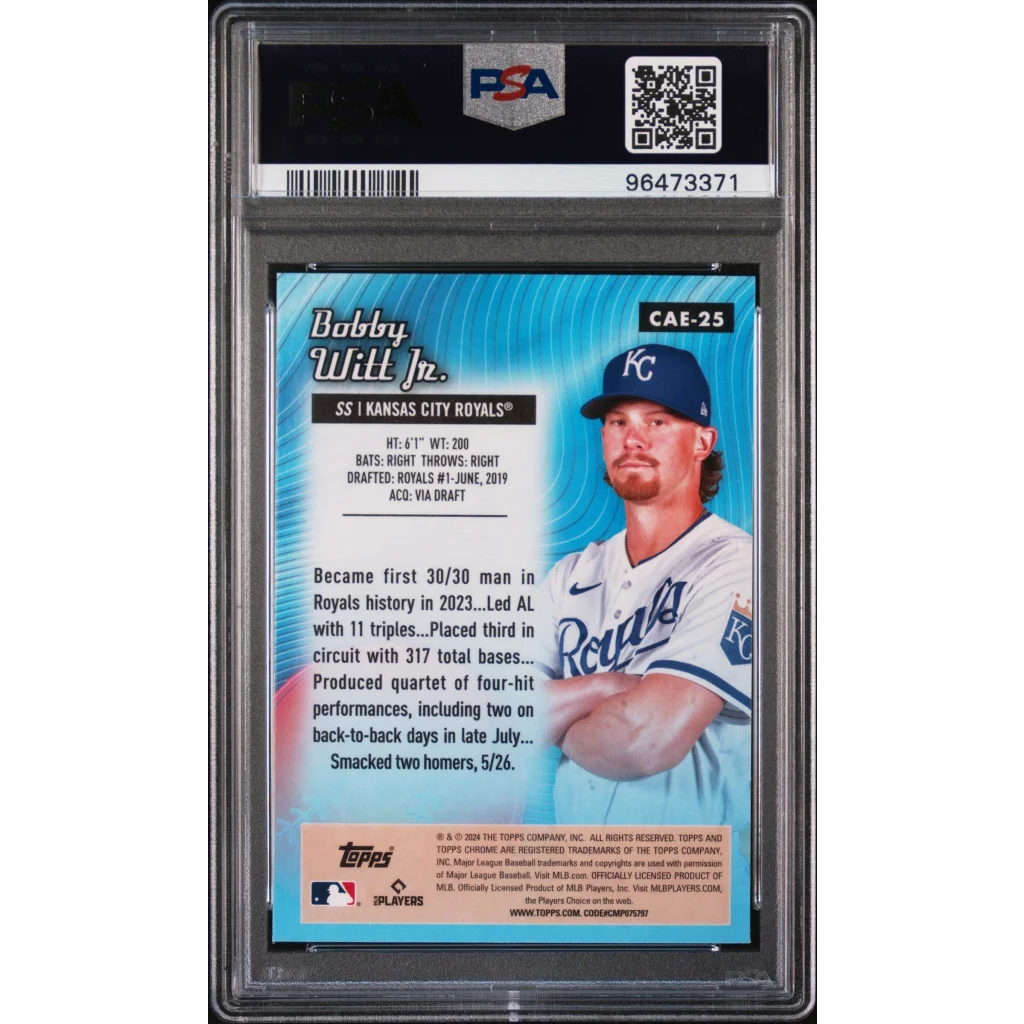 Graded 2024 Topps Chrome Bobby Witt Jr. All Etch PSA 10 Gem Mint Card