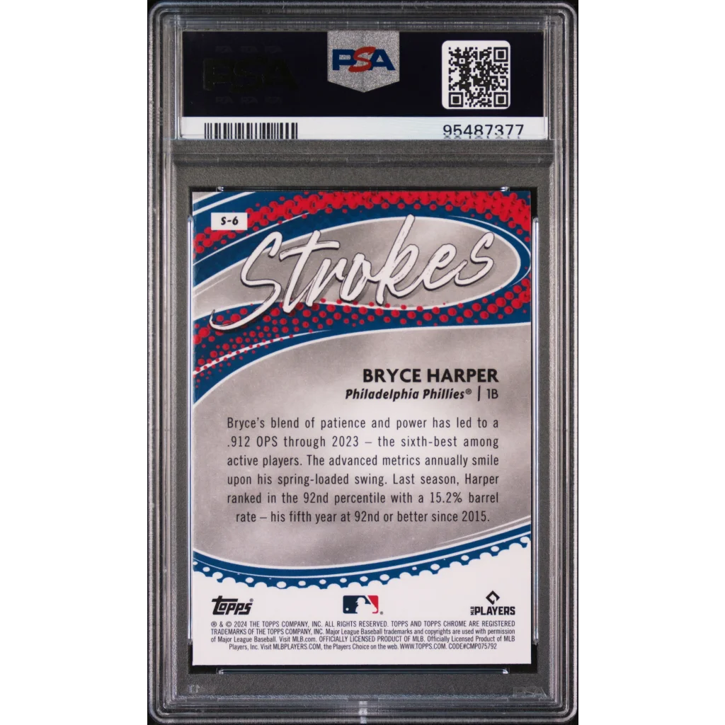 Graded PSA Bryce Harper baseball card from 2024 Topps Chrome