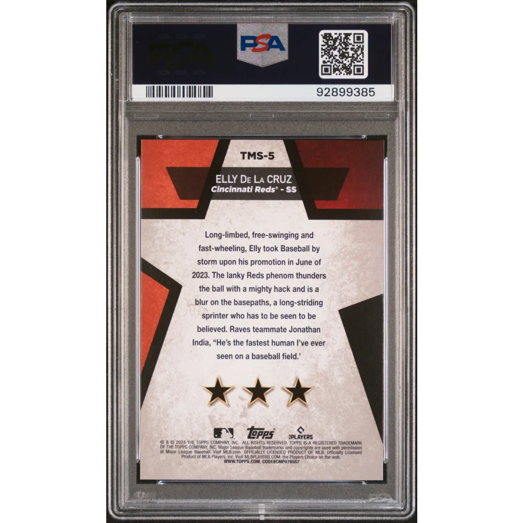 Graded 2024 Topps Elly De La Cruz #TMS5 Mega Star Rookie RC Baseball Card PSA 10 Gem Mint | PSA 10 Gem Mint Graded Rookie Card | vintageantiquesgifts.com